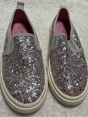 Cat & Jack Glitter Sneakers Size 10 ✨ Slip-On Sparkle Shoes